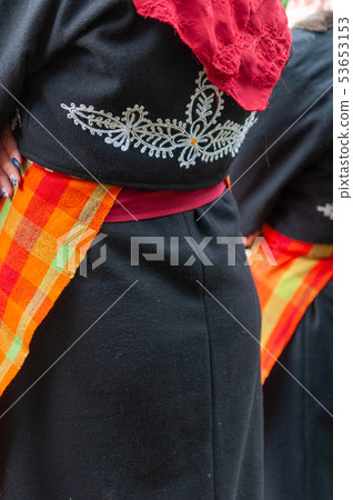 People in traditional costumes dance bulgarian 53653153