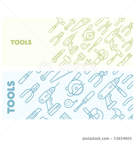 Pattern with construction tools icons - tools kit 53654605