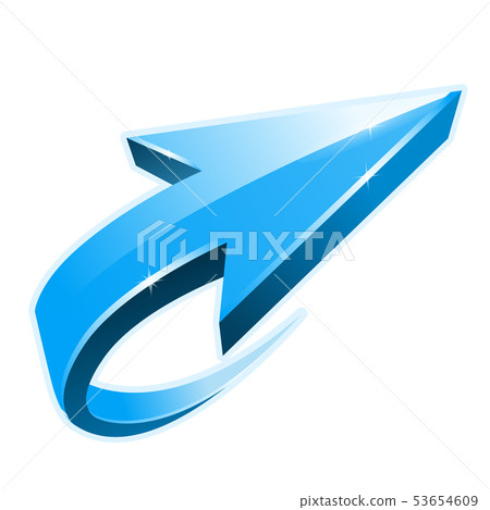 Blue arrow icon curly form, refresh or reload 53654609