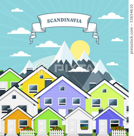 Small village in Norway, Scandinavia - variegated Small village in Norway, Scandinavia - variegated 53654610