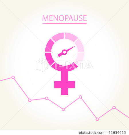 Menopause concept with woman gender sign - Menopause concept with woman gender sign - 53654613
