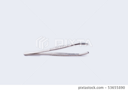 Metal eyebrow tweezers isolated on white background. 53655890