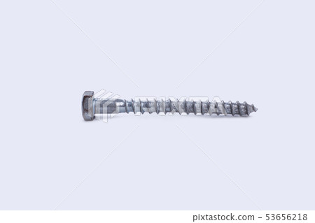 Silver screw isolated on white background. Silver screw isolated on white background. 53656218