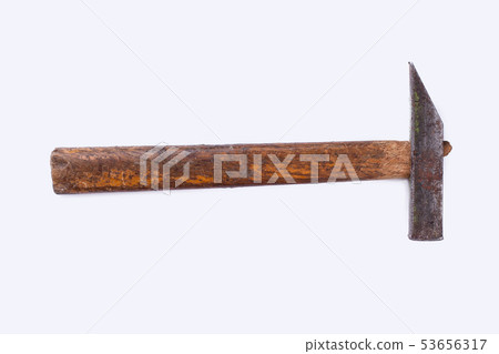 Old hammer isolated on a white background. 53656317