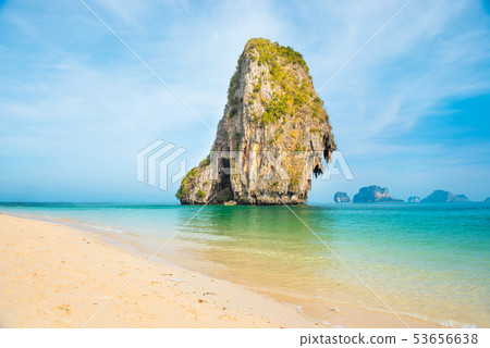Tropical landscape with sea and rock island 53656638