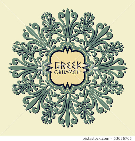 Greek round ornament. Round pattern. Greek round ornament. Round pattern. 53656765