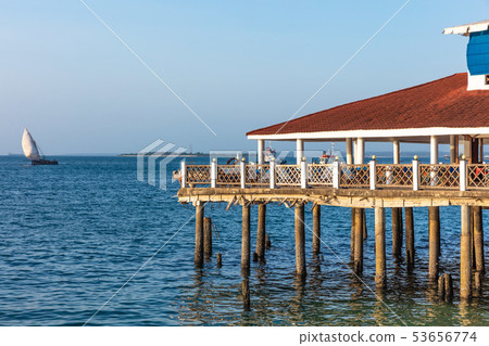 stilt house Stone Town waterfront Unguja Zanzibar Island Tanzania East Africa 53656774