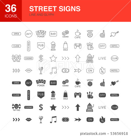 Street Line Web Glyph Icons 53656918