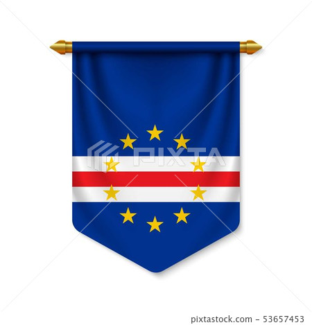 3d realistic pennant with flag 53657453