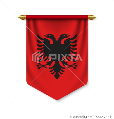 3d realistic pennant with flag 53657481