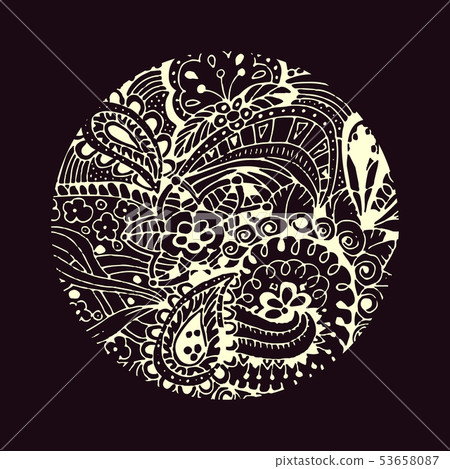 Circle round hand drawn doodle element on the... - Stock Illustration ...