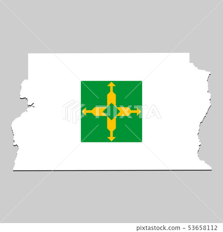 Map with national flag 53658112