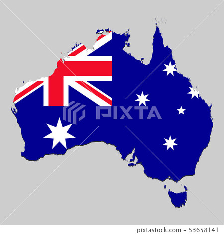 Map with national flag. 53658141