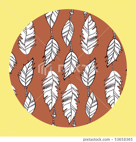 Mandala ornament in circle round shape. Decorative colored doodles in zentangle style. Vector 53658365