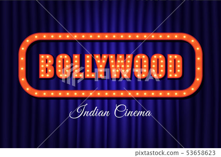Bollywood indian cinema vintage background, 53658623