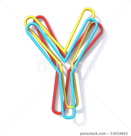 Three basic color wire font Letter Y 3D 53659942