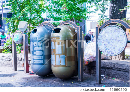 Trash can blue image of station square Trash can blue image of station square 53660290