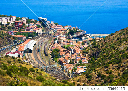 village of Cerbere, Mediterranean, France 53660415