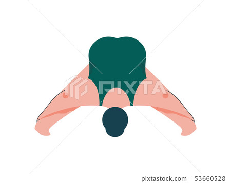 Beautiful Plus Size Curvy Woman in Prasarita Padottanasana Position, Plump Girl in Swimsuit Beautiful Plus Size Curvy Woman in Prasarita Padottanasana Position, Plump Girl in Swimsuit 53660528