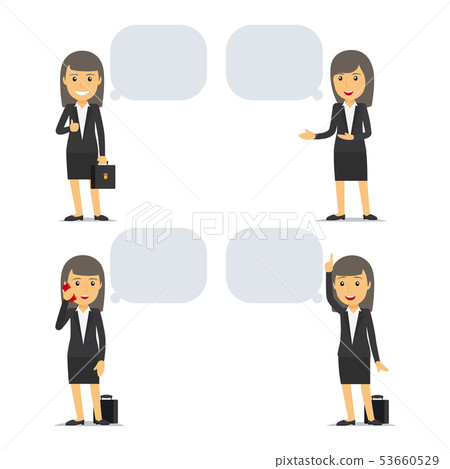 Business woman with speech bubbles 53660529