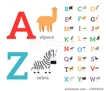 Animals alphabet vector icons  53660826