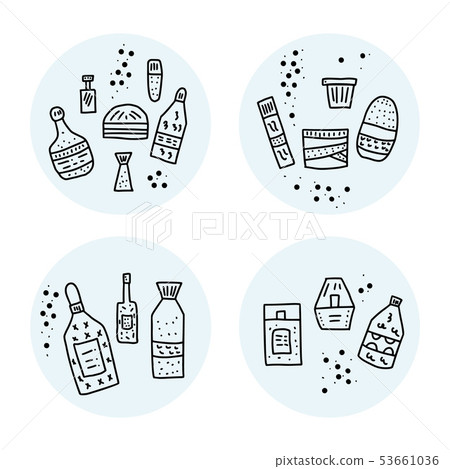 Beauty supplies set. Vector design illustration. 53661036
