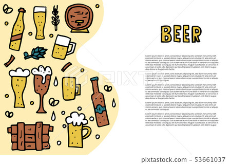 Craft beer elements set. Vector illustration. 53661037
