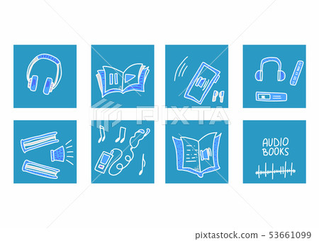 Set of audio books symbols. Vector illustration. 53661099