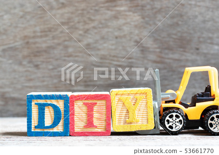 Toy forklift hold letter block Y to word DIY Toy forklift hold letter block Y to word DIY 53661770