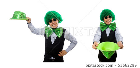 Funny man in saint patrick holiday concept Funny man in saint patrick holiday concept 53662289
