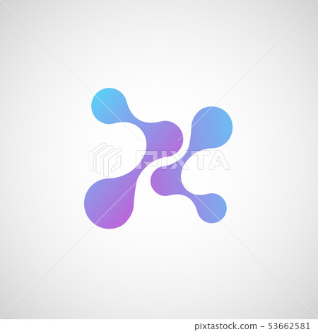 Creative molecule or atom connect design with color circles and lines Creative molecule or atom connect design with color circles and lines 53662581