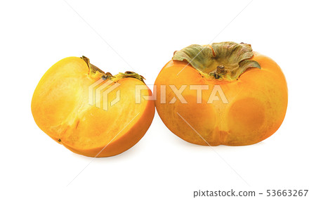 fresh ripe persimmons isolated on white background fresh ripe persimmons isolated on white background 53663267