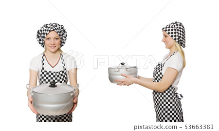 Woman cook isolated on the white background Woman cook isolated on the white background 53663381