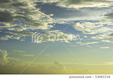 The beauty of the sky with clouds and the sun. 53665538