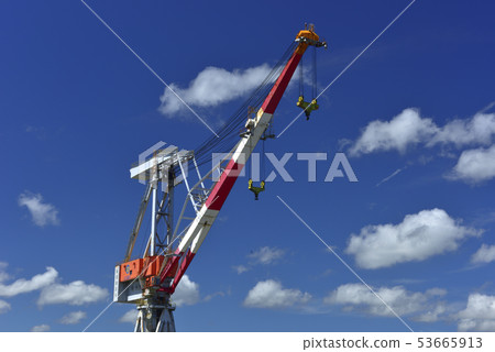 起重機,吊車,天車,工業,藍天白雲 53665913