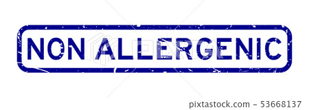 Grunge blue non allergenic square rubber stamp 53668137
