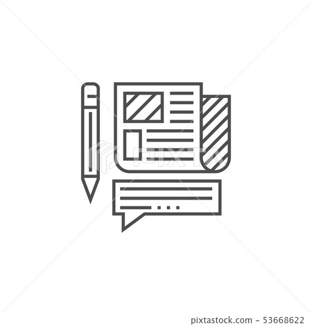 Press Release Line Icon 53668622