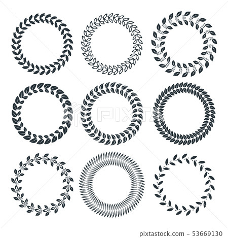 Vector laurel wreaths silhouettes for award ceremony Vector laurel wreaths silhouettes for award ceremony 53669130
