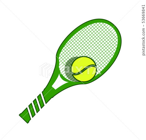 Stock Illustration Tennis Racket and Ball 53669841