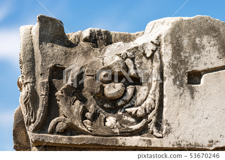 Detail of old Roman ruins - Ostia Antica Rome 53670246
