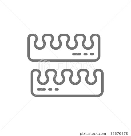 Manicure and pedicure toe separators, nail salon service line icon. Manicure and pedicure toe separators, nail salon service line icon. 53670578