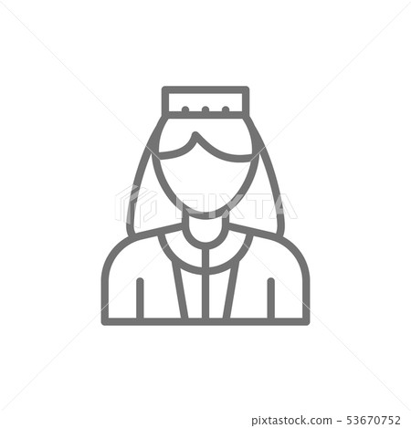 Georgian girl in ethnic costume line icon. 53670752