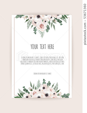 floral design card. Greeting, postcard wedding floral design card. Greeting, postcard wedding 53671360