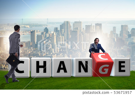 Businessman taking chance for change 53671957