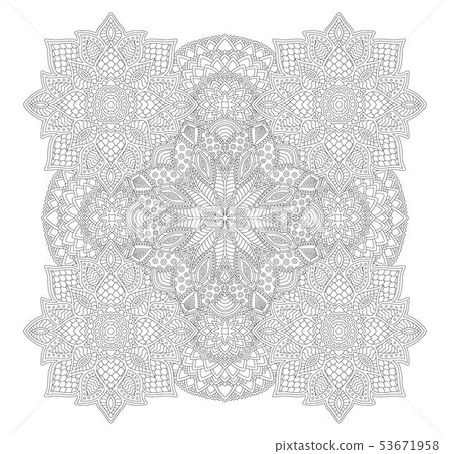 Abstract monochrome art for coloring book page 53671958