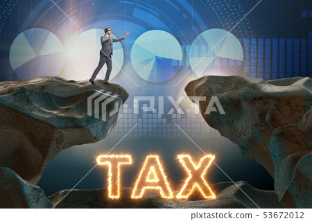 Businessman in tax payment concept 53672012