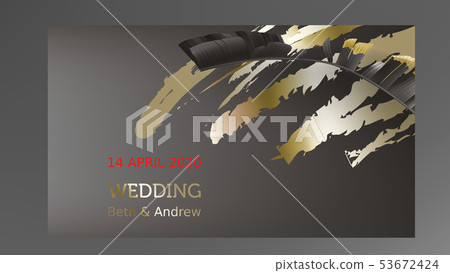 Tropical black and gold leaves on dark background Tropical black and gold leaves on dark background 53672424