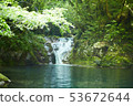 Fresh green season Valley waterfall 53672644