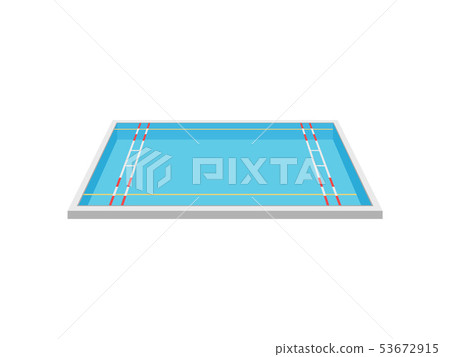 Pool for water polo. View from above. Vector illustration on white background. 53672915
