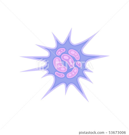 Blue plankton with sharp tentacles. Vector illustration on white background. 53673006